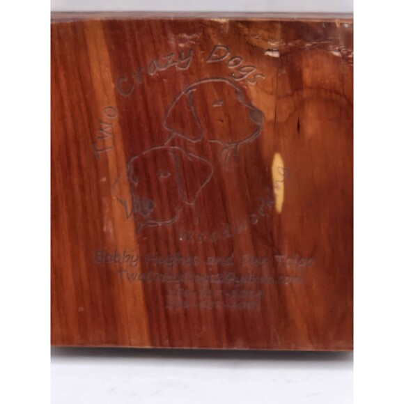 Two Crazy Dogs Cedar 4" x 4" Magnolia Carved Block Set of 3 - Picture 15 of 16